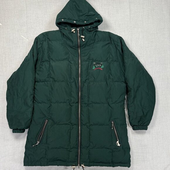 Vintage NILS Down Parka Jacket Green 550 Fill USA Made Zip Front Pockets - Picture 1 of 15